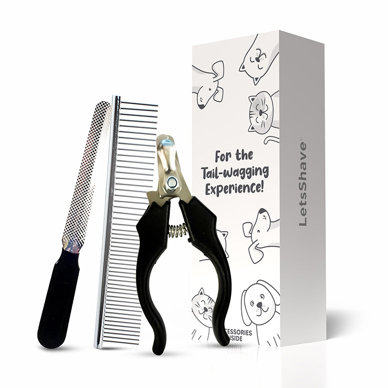 Pet grooming tools – nail clipper, comb & file for dogs and cats
