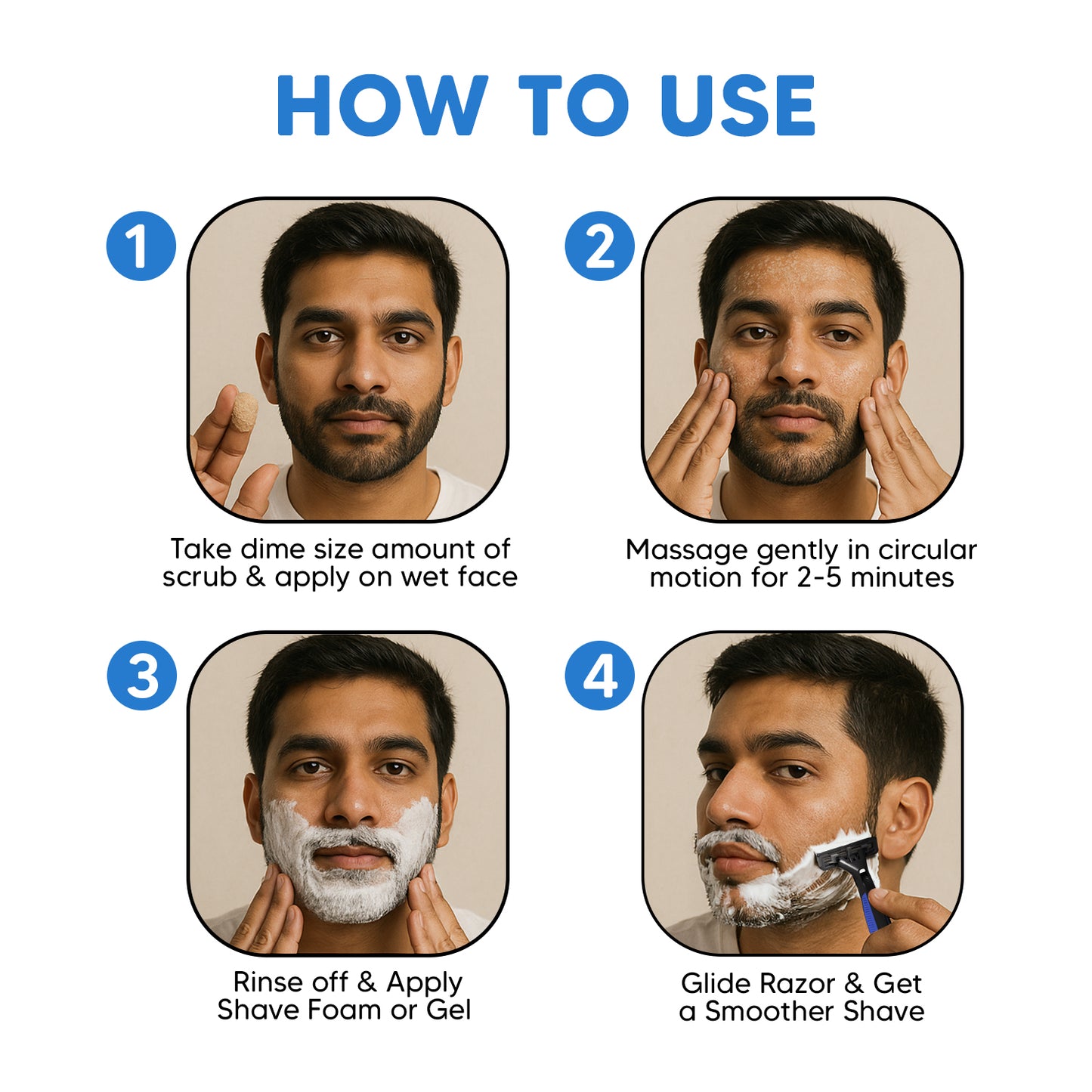 Pre Shave Scrub & After Shave Balm Combo | Coffee, Argan Oil & Peppermint Care