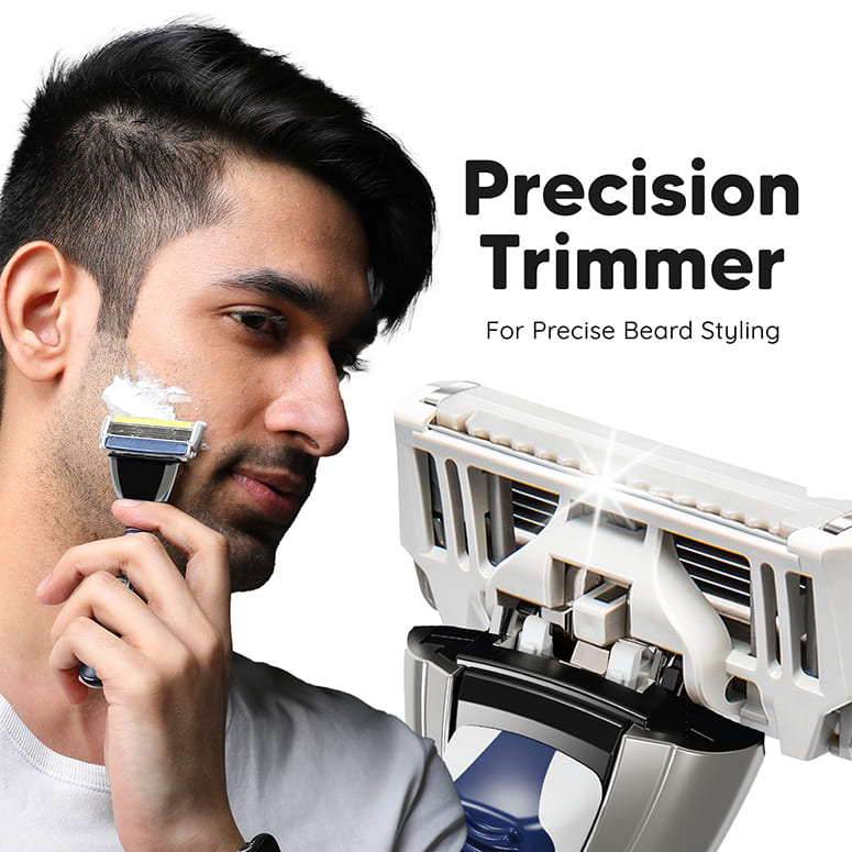 Using LetsShave Pro 6 Plus Razor precision trimmer for moustache, beard, and sideburn detailing