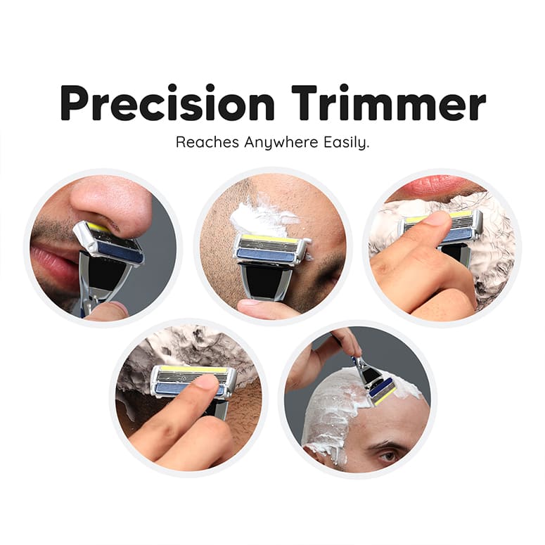 Using LetsShave Pro 6 Plus Razor precision trimmer for moustache, beard, and sideburn detailing