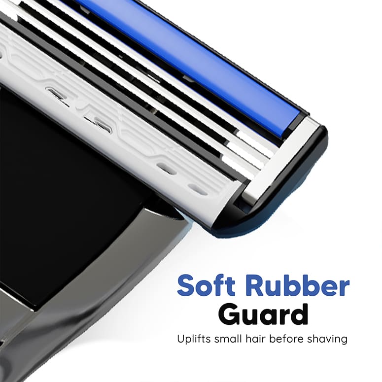 Razor for sensitive skin with advanced lubricating strip that moisturizes during shave