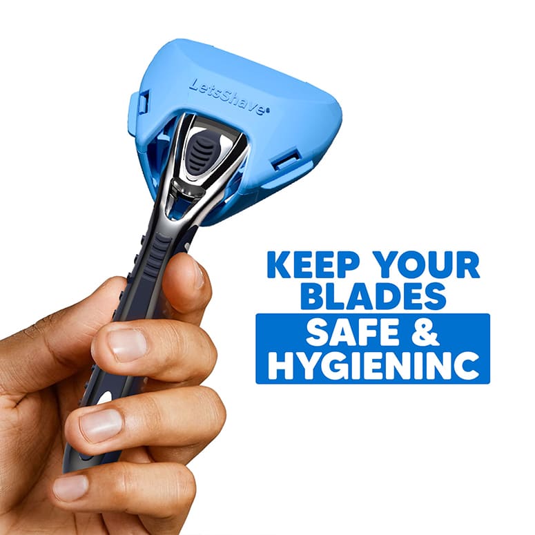 LetsShave razor travel cap—protective hygienic cover that fits all Pro razor handles