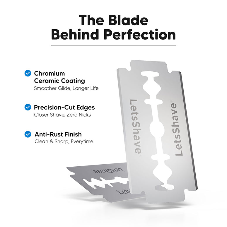 LetsShave Signature Safety Razor Value Set with 20 Blades, Alum Bar & Free Travel Bag
