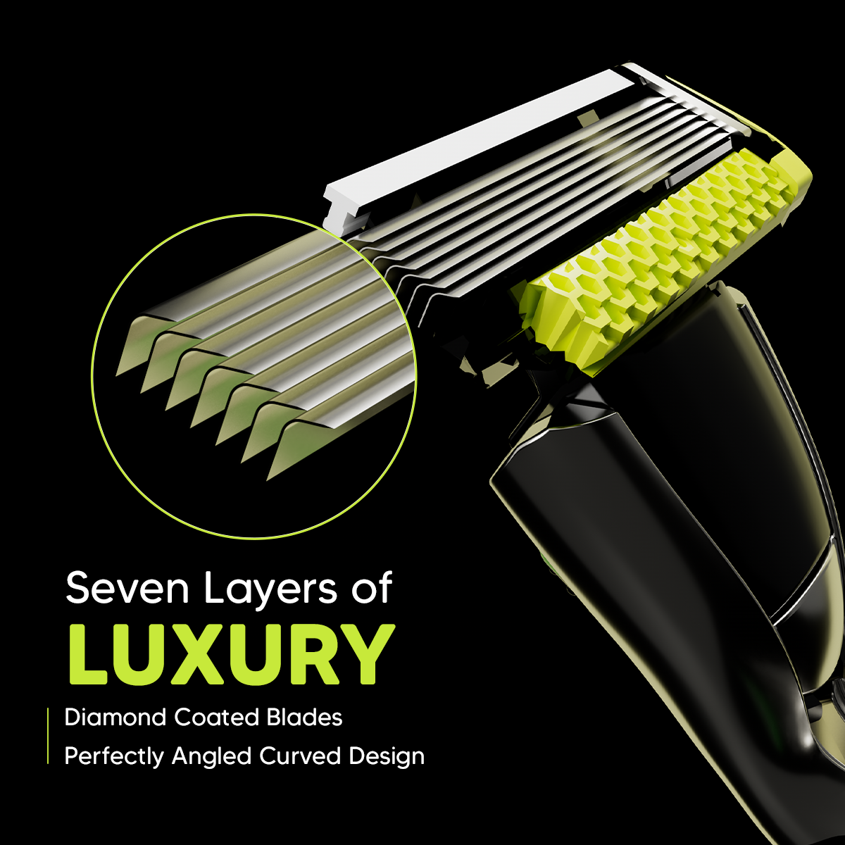 Pro 7 Razor Blades ( Pack of 4 ) – World’s First 7-Blade Technology For Men