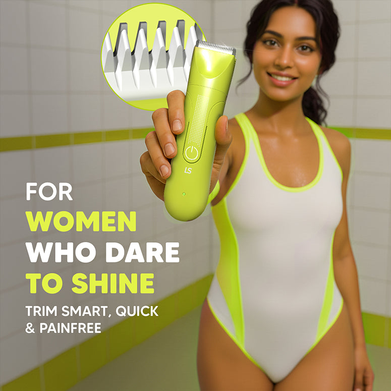 Evior Waterproof Bikini Trimmer – Ceramic Blade, Rechargeable, LED Light