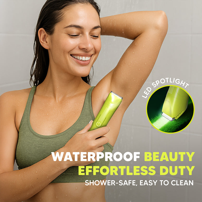Evior Waterproof Bikini Trimmer – Ceramic Blade, Rechargeable, LED Light