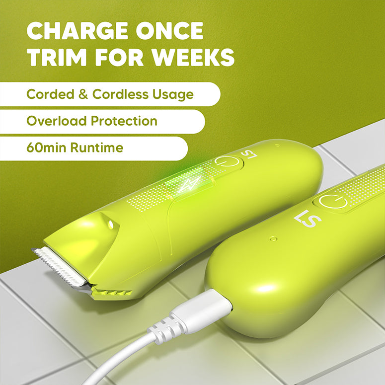 Evior Waterproof Bikini Trimmer – Ceramic Blade, Rechargeable, LED Light