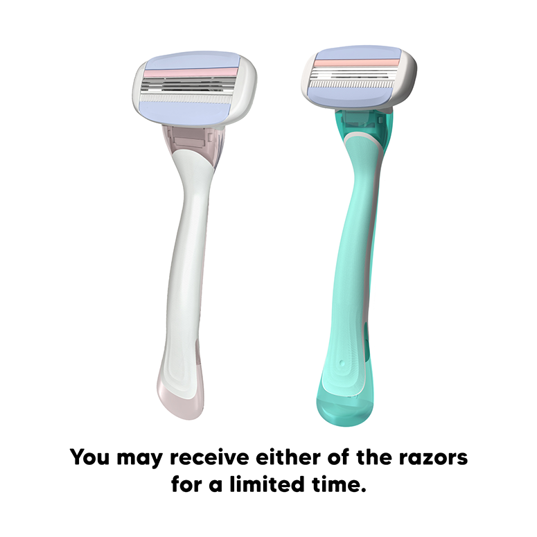 Gentle Care for Sensitive Skin | Evior 3-Blade Razor with Handle + 1 Blade for a Smooth, Comfortable Shave