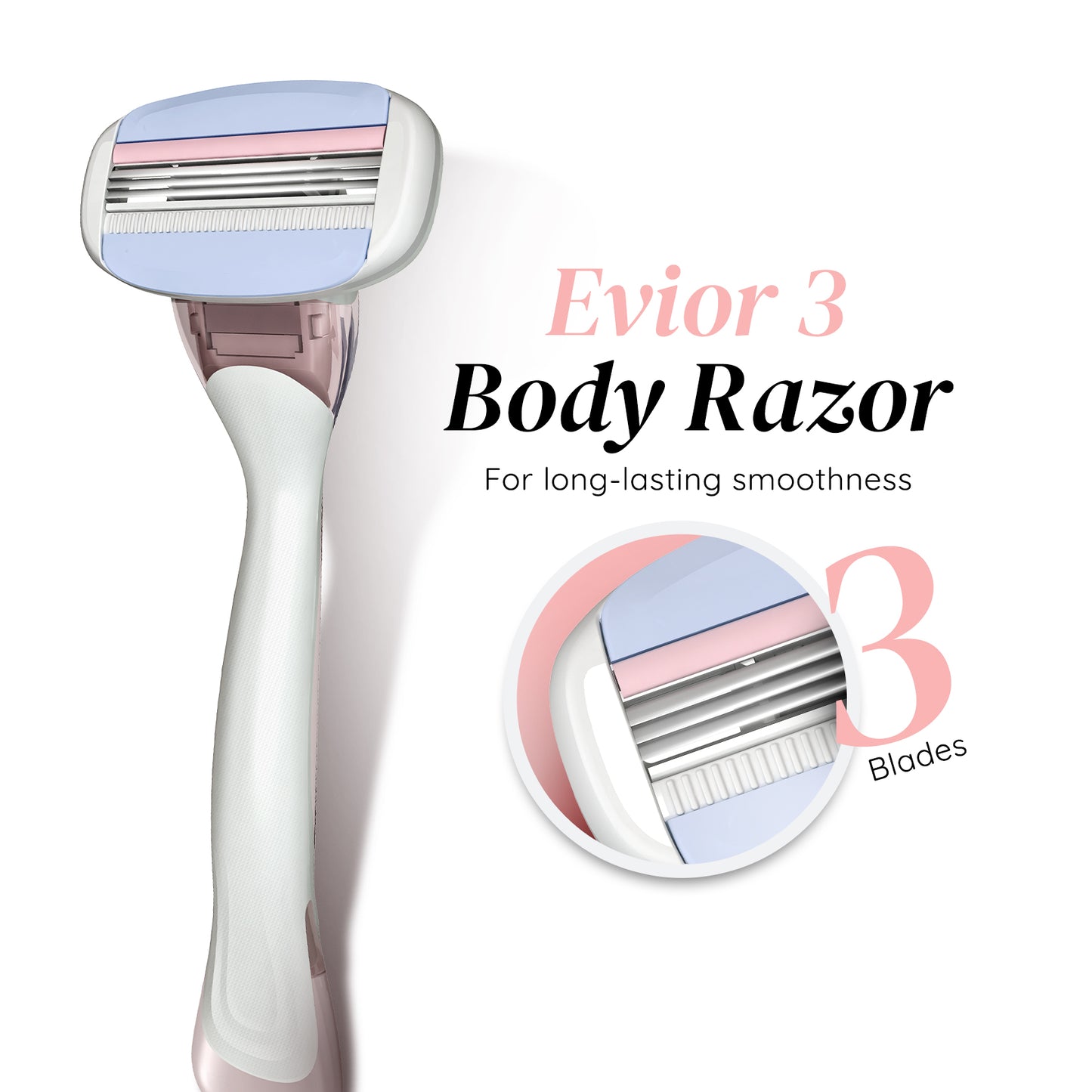Evior 3 Sensitive Razor Value Set – 1 Handle + 4 Blades