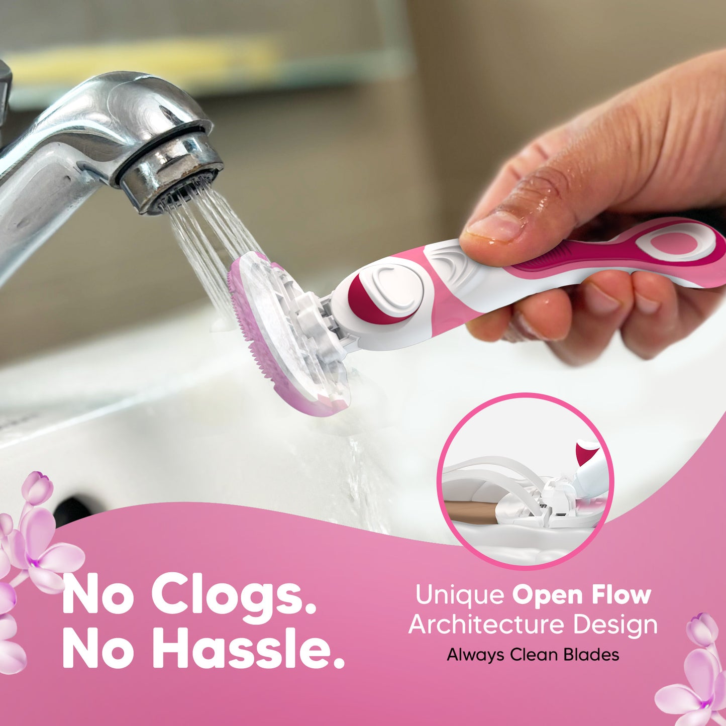 Evior 6 – Women’s Razor Set | World’s First 6 Blade | 1 Handle + 2 Blades