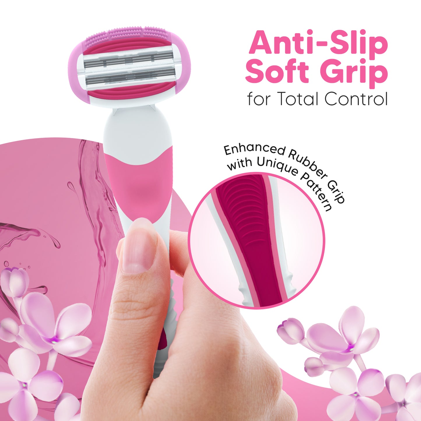 Evior 6 – Women’s Razor Set | World’s First 6 Blade | 1 Handle + 2 Blades