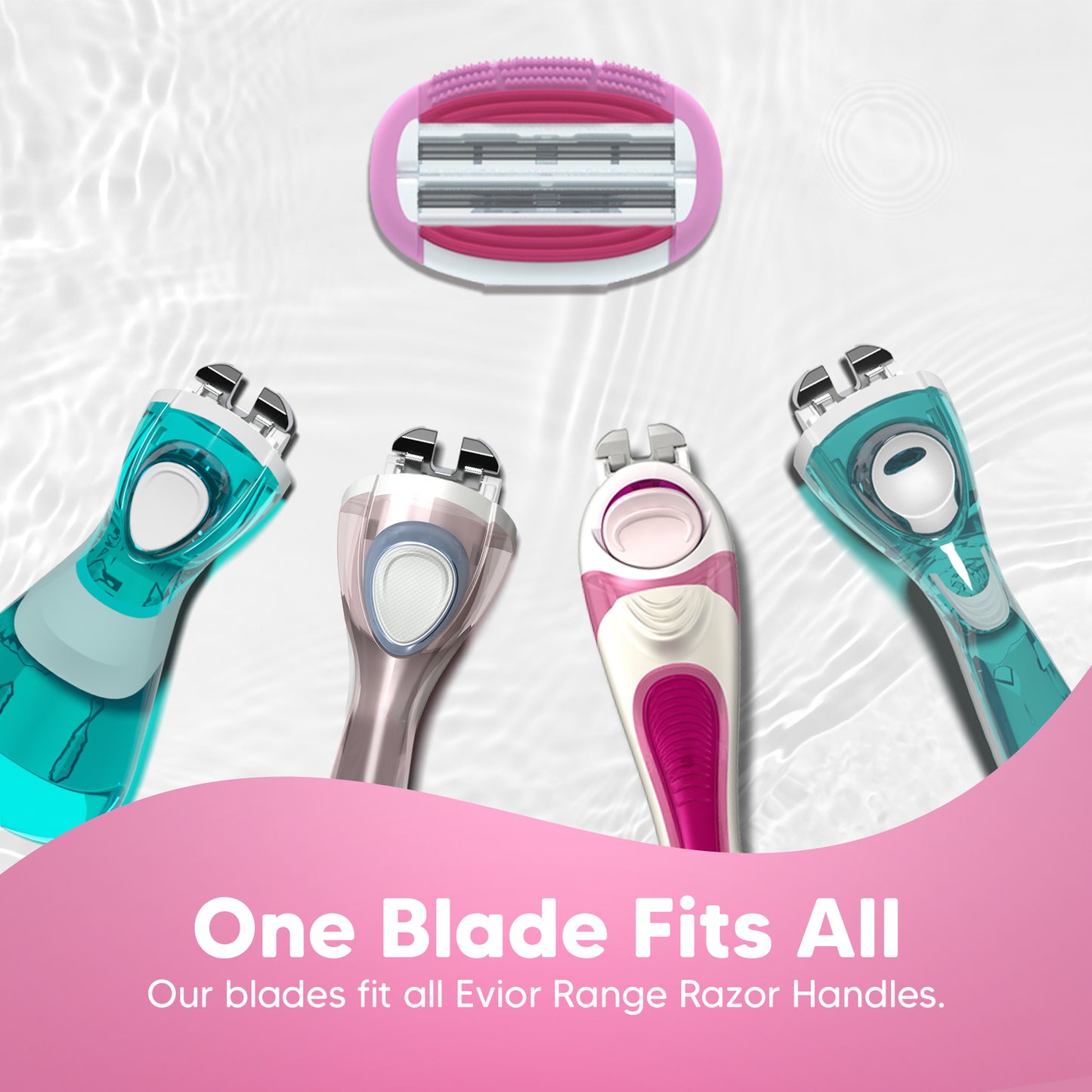 Evior 6 – Women’s Razor Set | World’s First 6 Blade | 1 Handle + 4 Blades