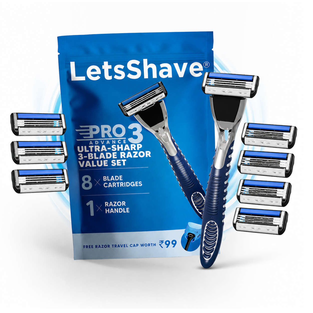 Pro 3 Advance Razor Value Set – With Diamond Coated Stainless Steel Blades