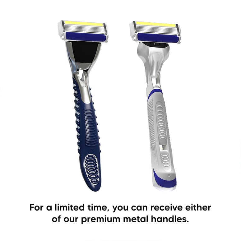 LetsShave premium metal razor handles—limited-time offer to receive either handle