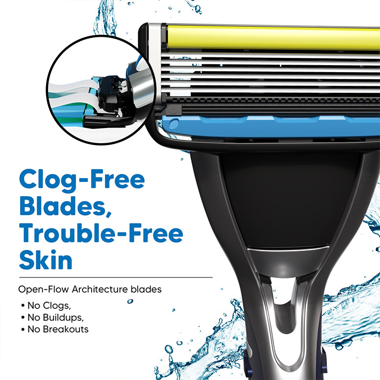 Pro 6 Acne Friendly Razor Set – 1 Handle + 2 Blades + Travel Cap