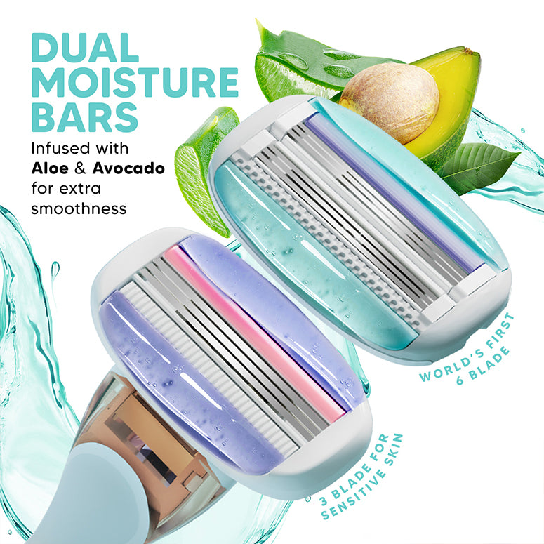 Evior Trial Pack | Women’s Razor Starter Kit with 1 Handle & 2 Blades