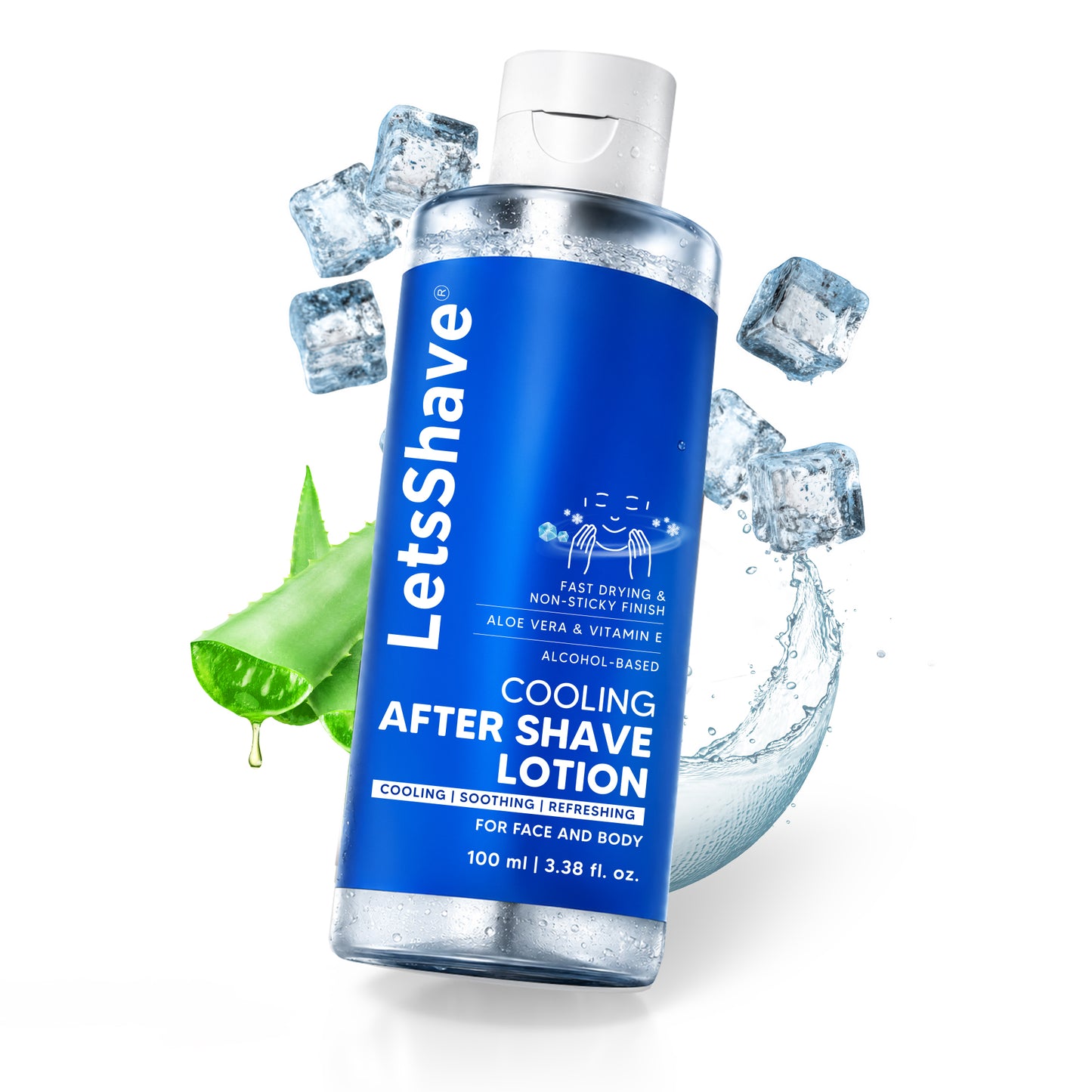 Cooling After Shave Lotion | Fast Drying & Non-Sticky | Aloe Vera & Vitamin E | For Face & Body | 100 ml