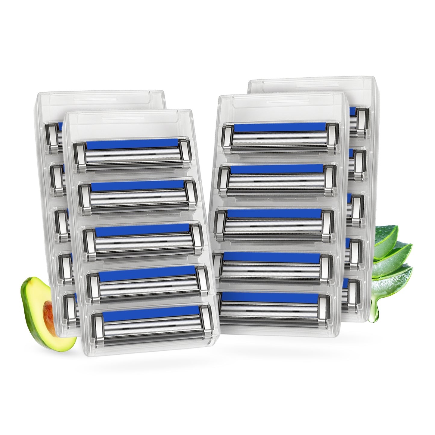 Pro 2 Max Twin Blade Razor Refill Cartridges | Pack of 20 | Diamond-Hard Coated Curved Blades with Aloe Lubrication Strip