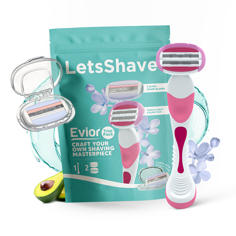 Evior Trial Pack | Women’s Razor Starter Kit with 1 Handle & 2 Blades