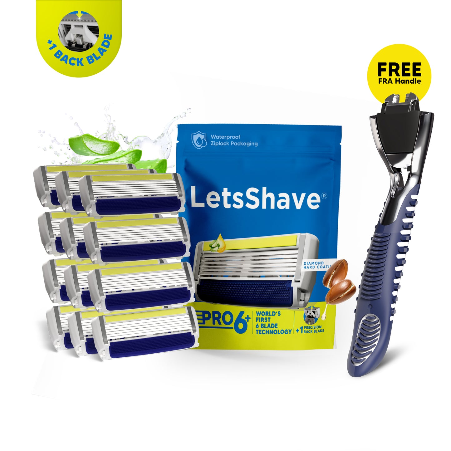 Pro 6 Plus Razor Blades | Pack of 8 + Big Shave Foam | Value Bundle