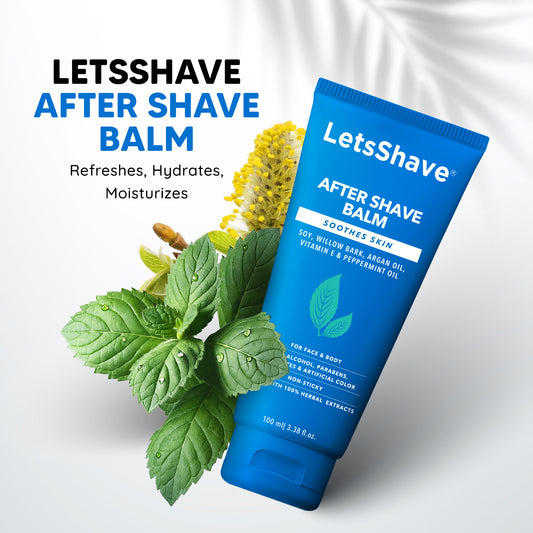 LetsShave Pre Shave Scrub & After Shave Balm Combo | Coffee, Argan Oil & Peppermint Care