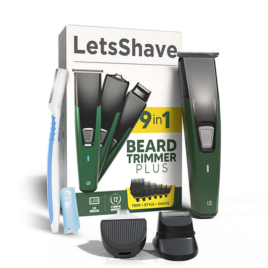 LetsShave 9-in-1 Beard Trimmer Plus kit with attachments and Pro Styler