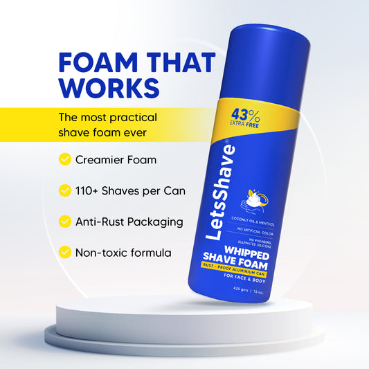 Shave Foam & Alum Stone Bar Combo | Coconut Oil, Menthol & Natural Skin Healer