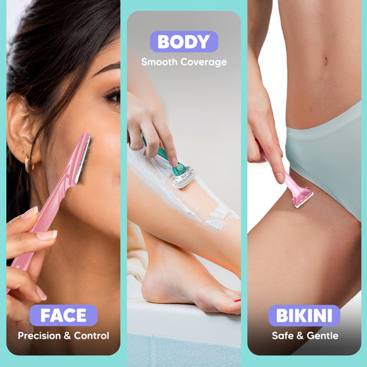Ultimate Shaving Trio for Women | Face, Body & Bikini Razors | 6 Blade System | Smooth, Gentle & Precise Grooming