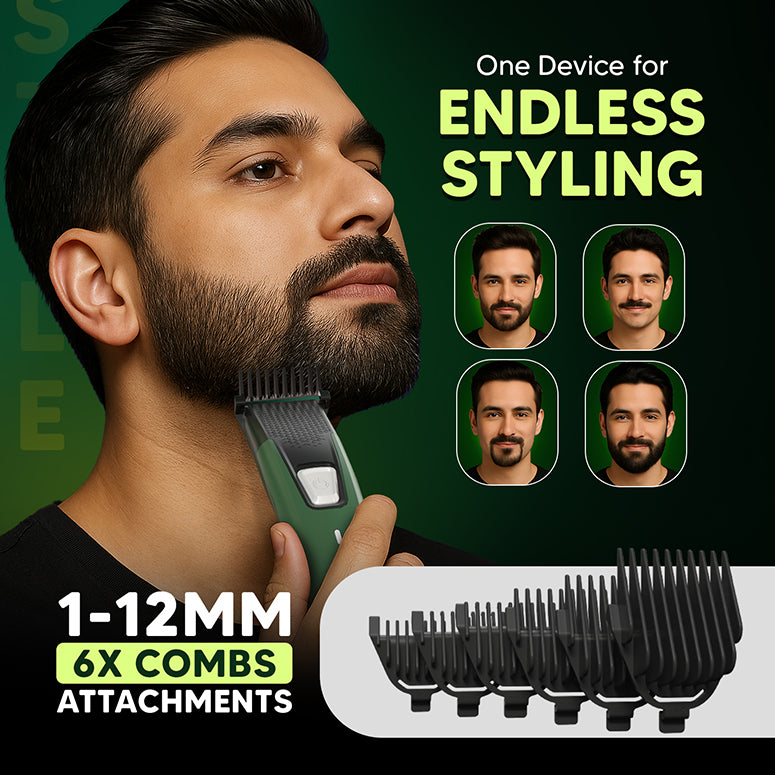Skin-safe blades gentle on skin yet tough on hair—Face Groomer Pro for body, beard, underarms and legs; 24-month warranty
