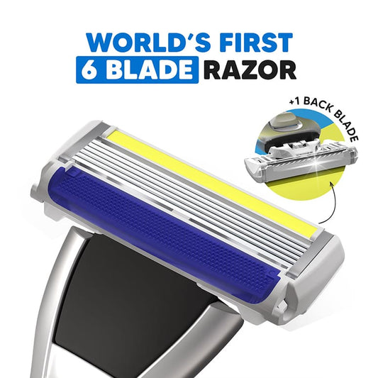LetsShave Pro 6 Plus cartridge—world’s first 6-blade razor with precision back blade