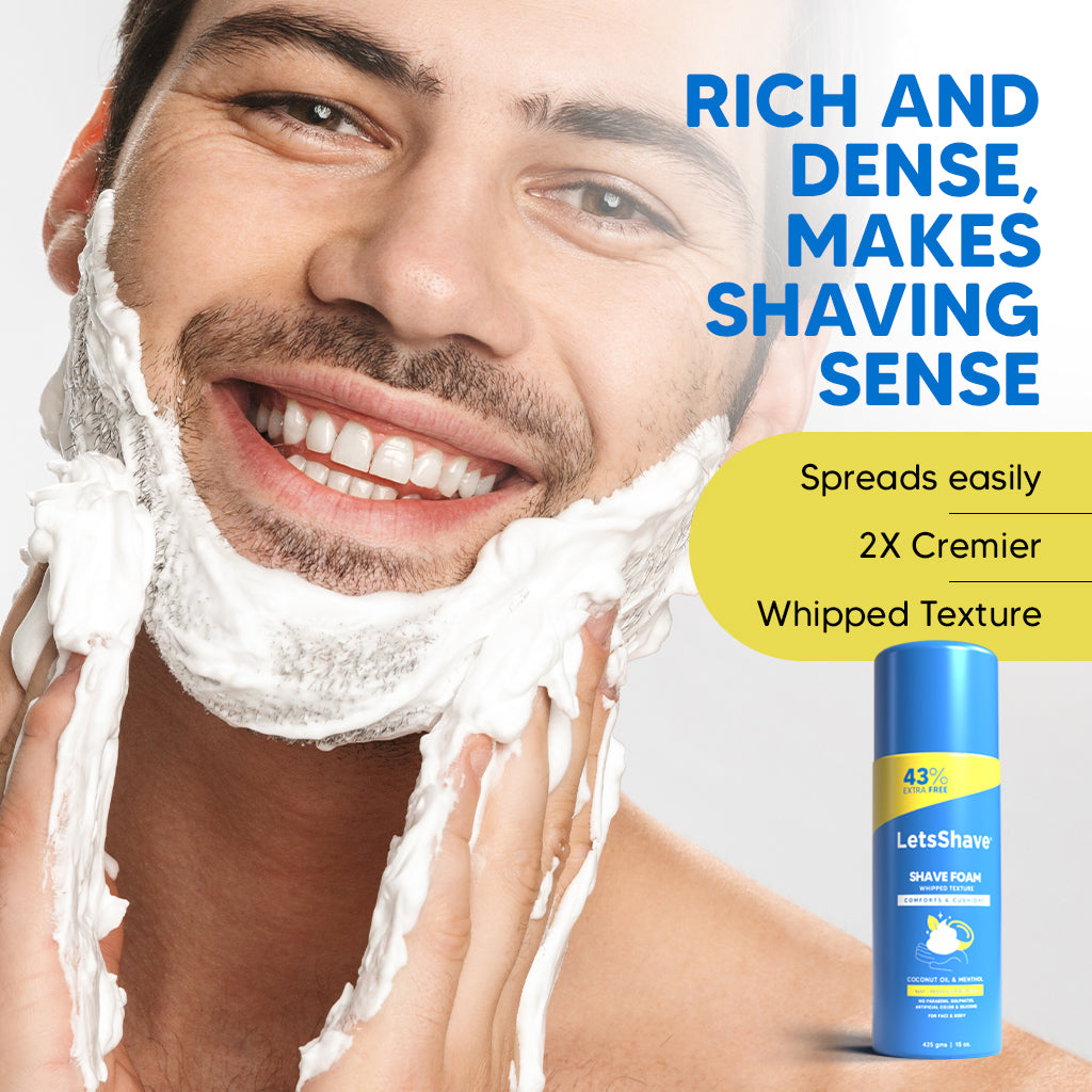 Shave Foam & Alum Stone Bar Combo | Coconut Oil, Menthol & Natural Skin Healer