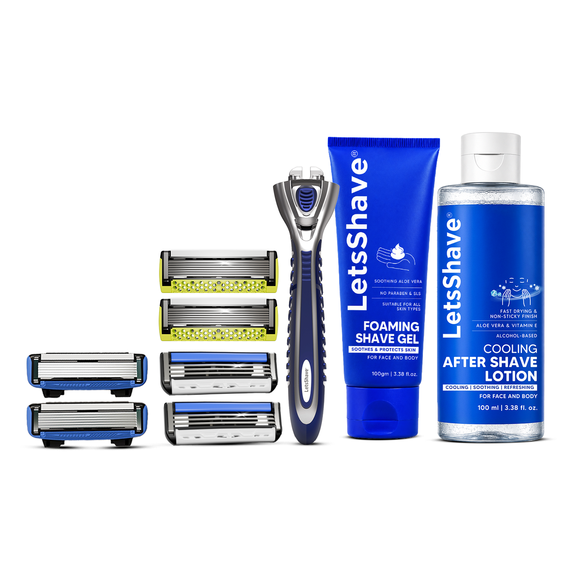6 Months of Shaving Kit for Men – Website Exclusive | Razor + 6 Cartridges + Foaming Shave Gel + Razor Cap