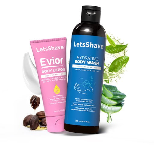 Hydrating Body Wash & Body Lotion Combo | Nourishing Skin Care Duo with Aloe & Shea Butter