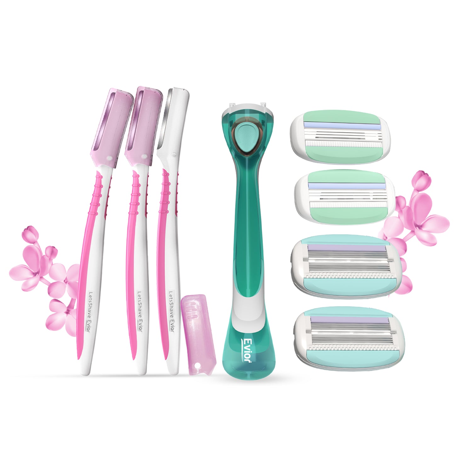 Shave & Glow With World's First 6 - Blades 6 Month Kit | For Women | Free Travel Pouch & Face Wash