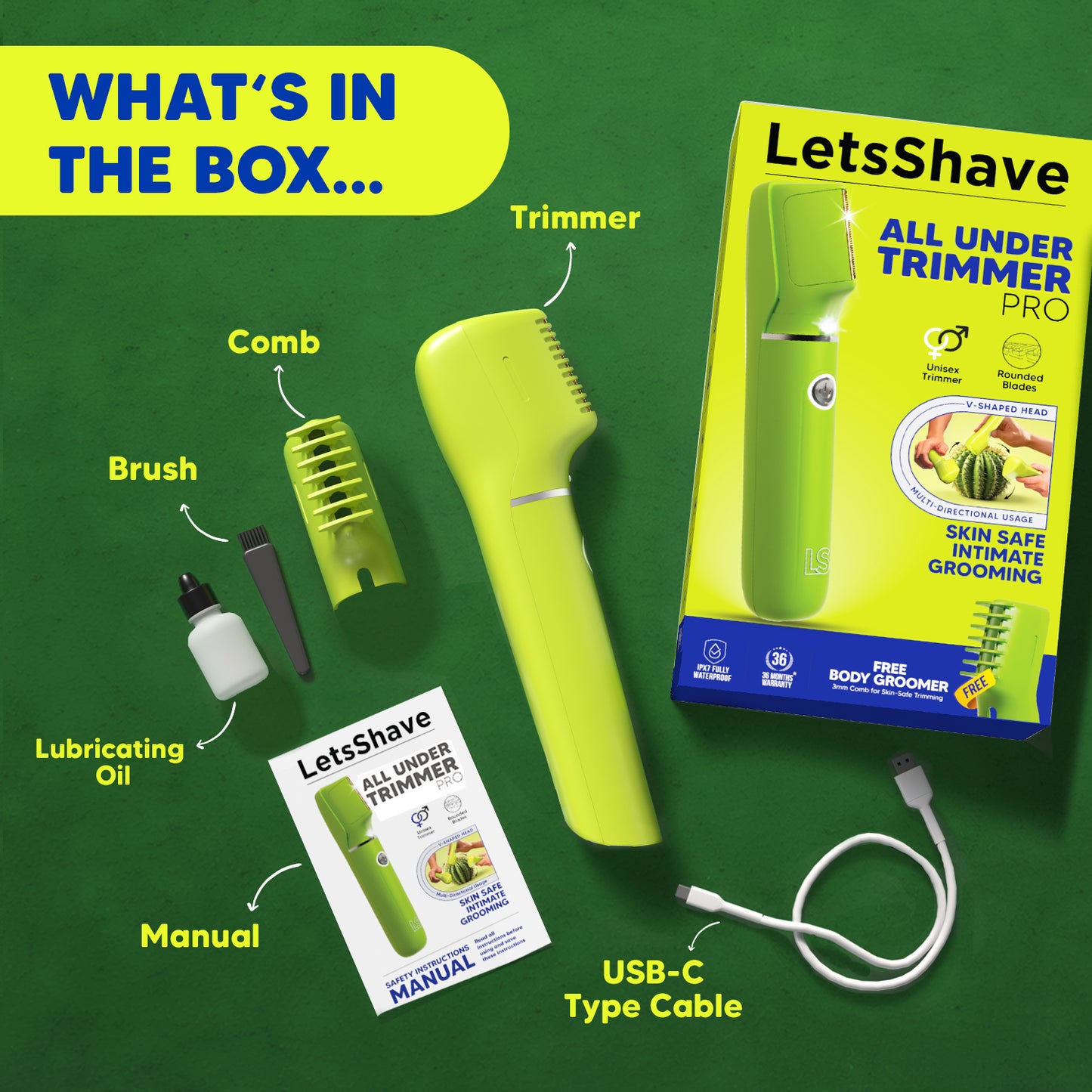 All Under Trimmer Pro & Bikini Razor Intimate Grooming Kit