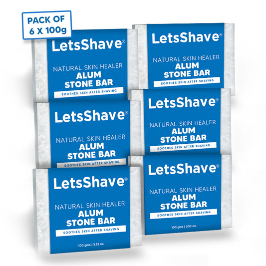 LetsShave Alum Stone Bar ( Fitkari ) – Natural Skin Healer (6x100g each)