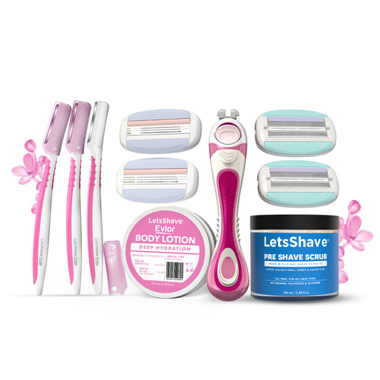 LetsShave Women’s Full Body Grooming Kit – 6 Month Care Pack