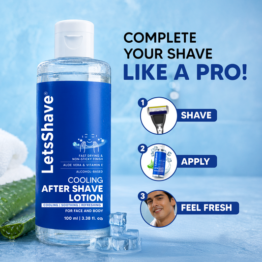 Cooling After Shave Lotion | Fast Drying & Non-Sticky | Aloe Vera & Vitamin E | For Face & Body | 100 ml