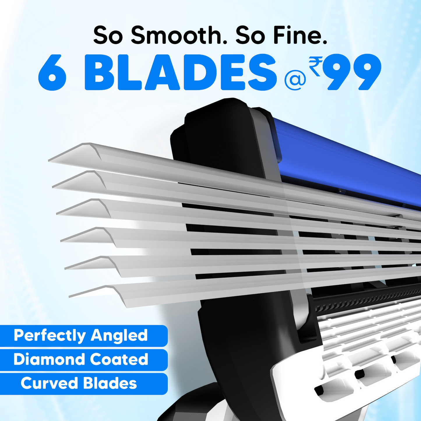 Pro 6 Portable Razor (Pack of 3 ) | World’s 1st 6-Blade Razor for Men