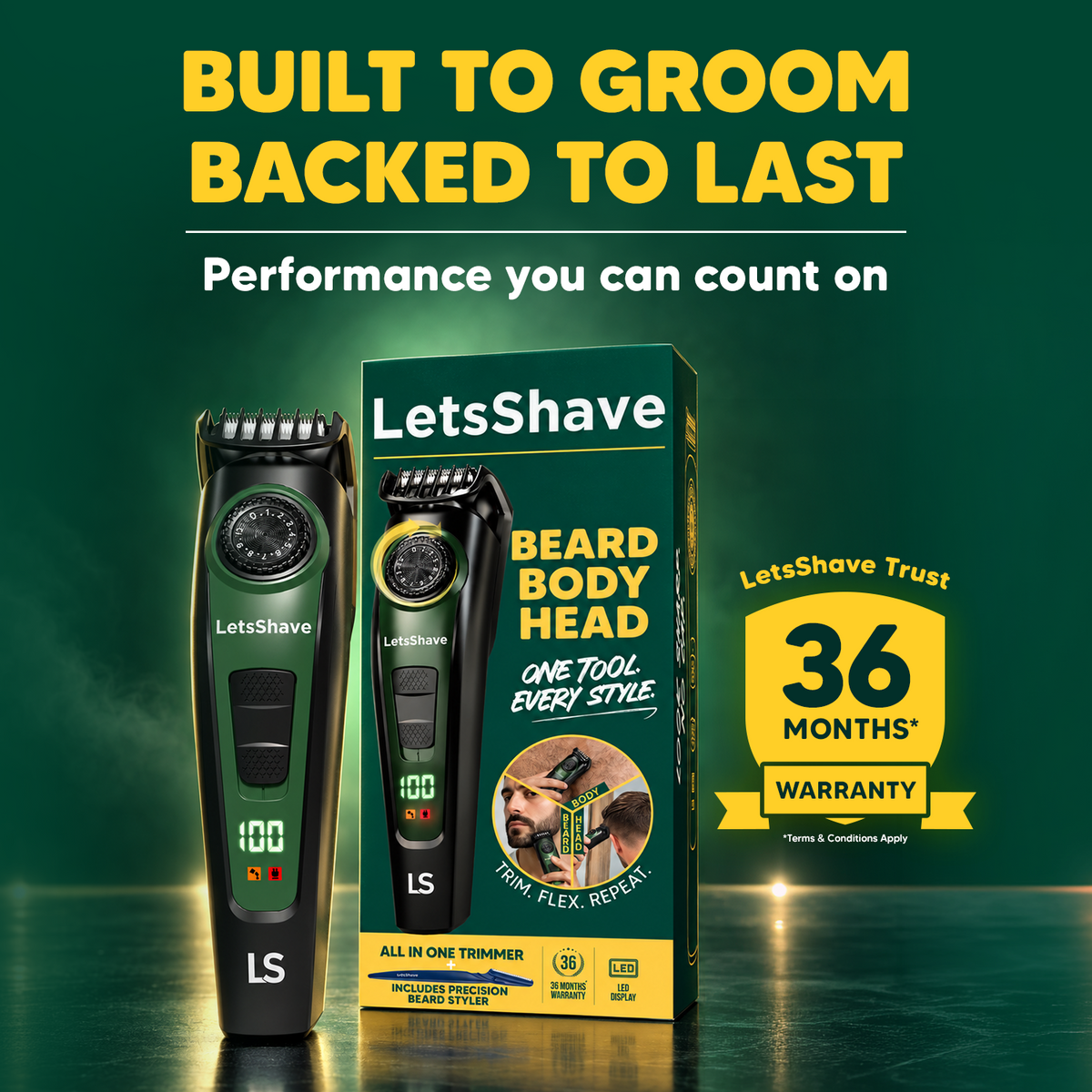 Complete Travel & Grooming Kit for Men | Trimmer + Razor + Styler | Including Travel Bag