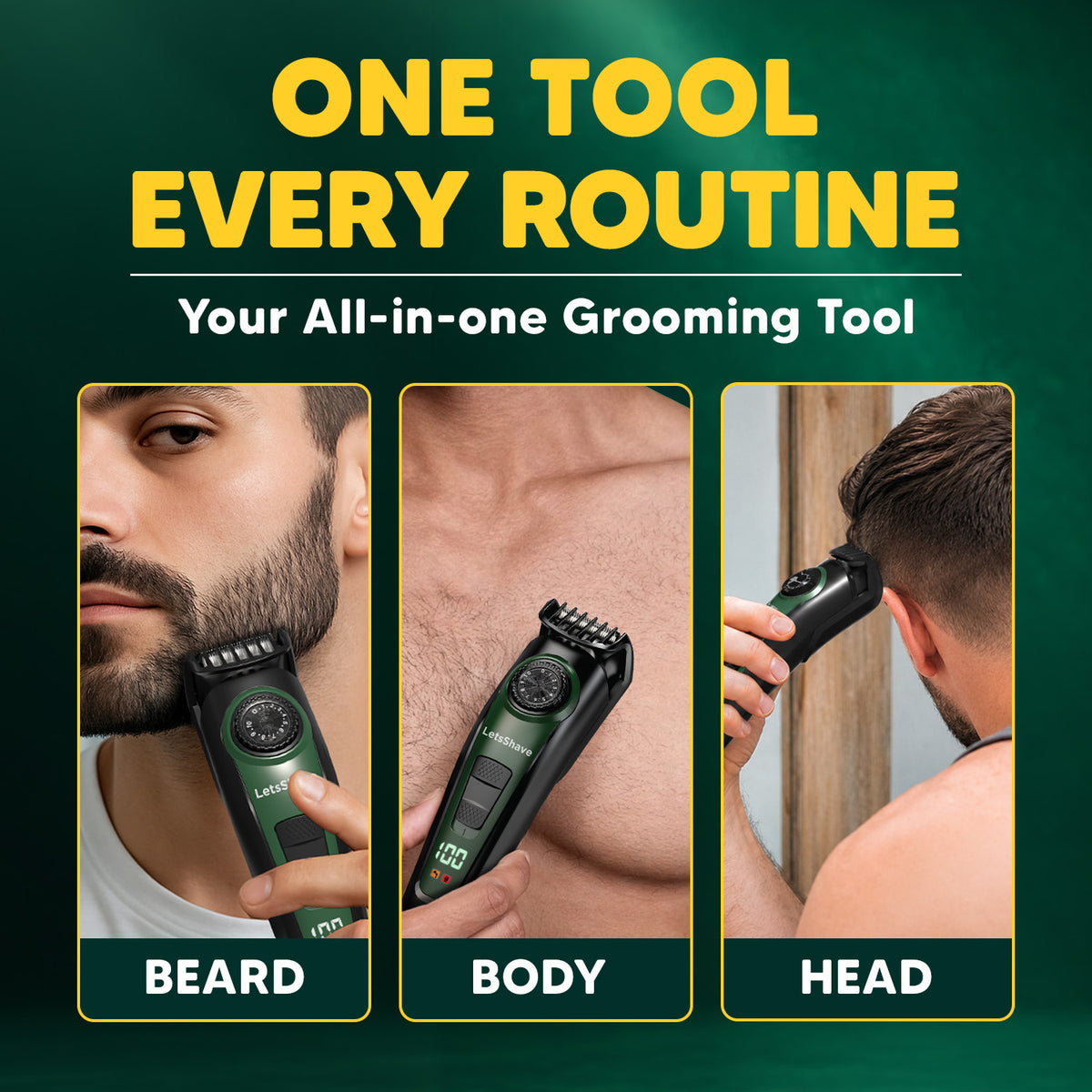 Complete Travel & Grooming Kit for Men | Trimmer + Razor + Styler | Including Travel Bag