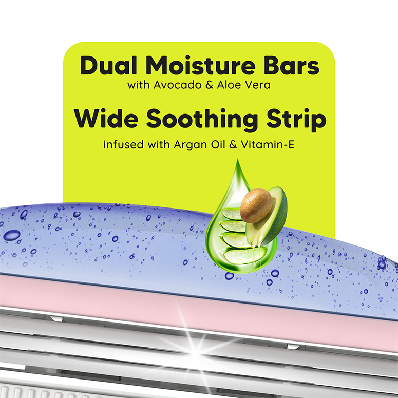 Dual moisture bars with avocado and aloe plus wide soothing strip with argan oil & vitamin E