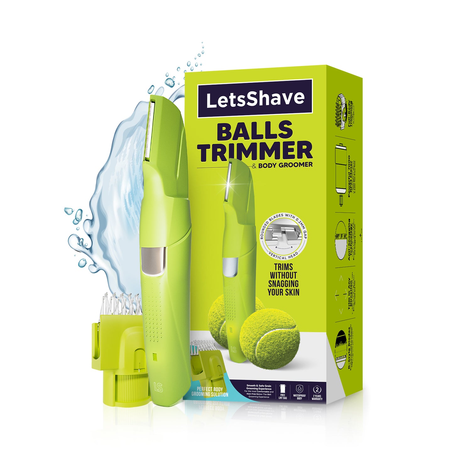 Balls Trimmer & Body Groomer with Vertical Head | For Perfect Body Grooming(11-in-Box Kit)