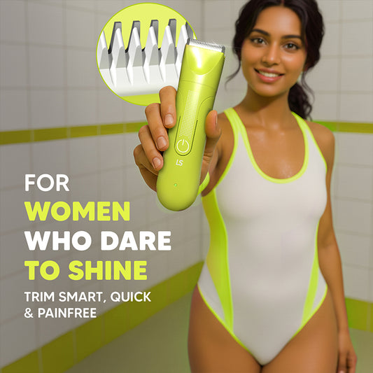 Evior Waterproof Bikini Trimmer – Ceramic Blade, Rechargeable, LED Light