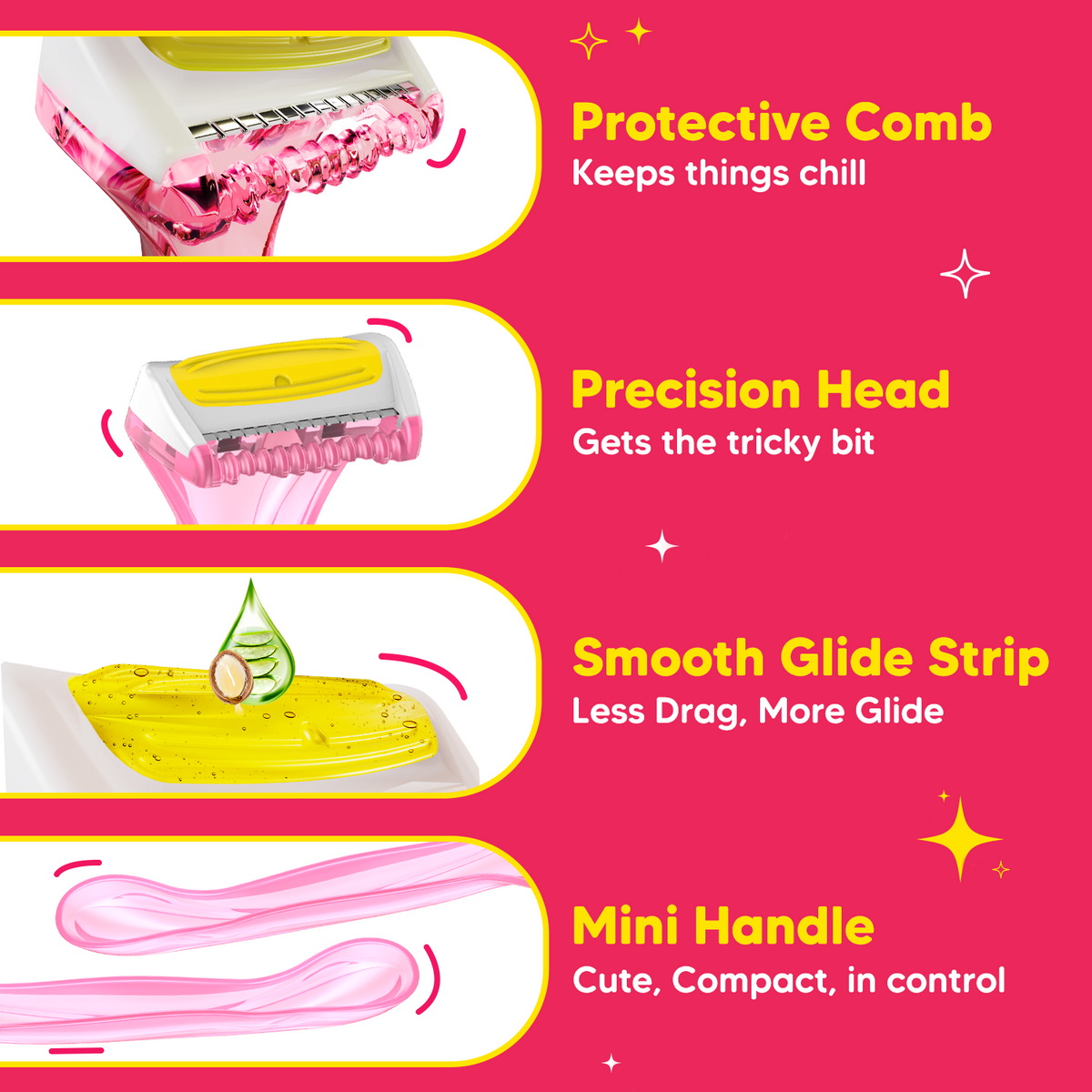 Stay Smooth with Total Comfort | Evior Bikini Razor Pack of 6 for Gentle, Safe & Irritation-Free Shaving