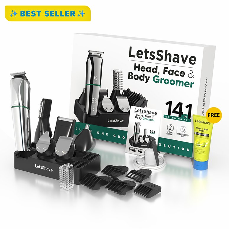 Head, Face & Body Groomer 14-in-1 | All-in-One Grooming Kit with Free Balls & Bum Balm