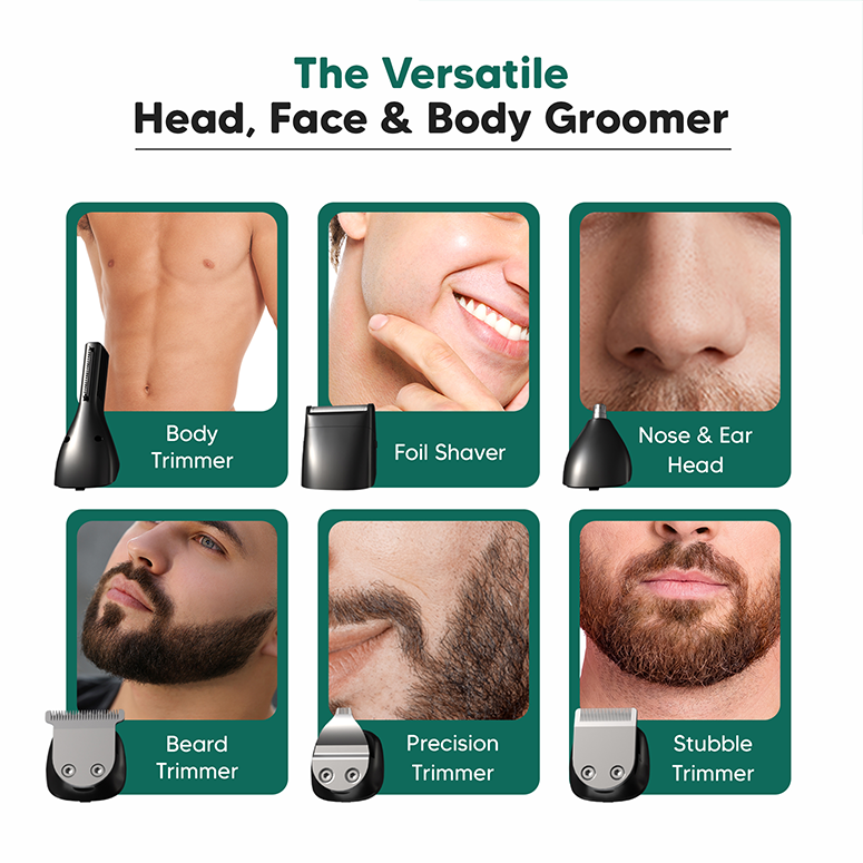Head, Face & Body Groomer 14-in-1 | All-in-One Grooming Kit with Free Balls & Bum Balm