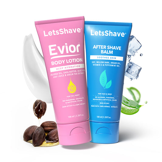 LetsShave Body Lotion & After Shave Balm Combo
