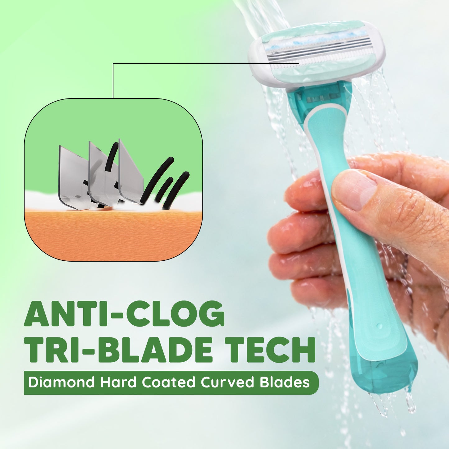 Body & Groin Razor for Men | Intimate Razor | 1 Handle + 4 Cartridges + Travel Case | Premium Body Grooming Razor