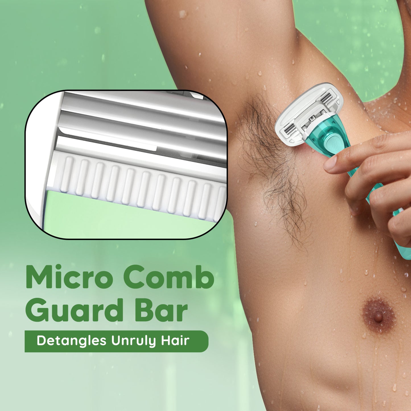Body & Groin Razor for Men | Intimate Razor | 1 Handle + 4 Cartridges + Travel Case | Premium Body Grooming Razor